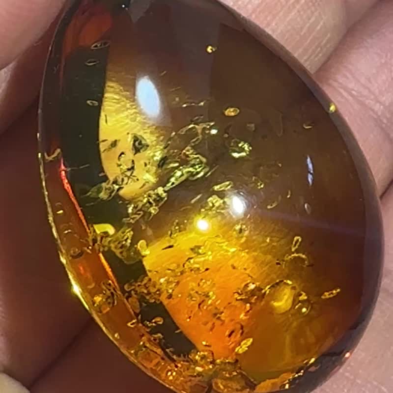 优雅的乌克兰干邑波罗的海琥珀吊坠 缀有亮片完美的珠宝礼物 - 项链 - 半宝石 红色