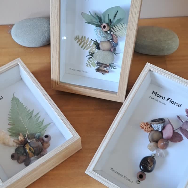 干燥花永生花水晶相框三个一组 - 干燥花/捧花 - 植物．花 