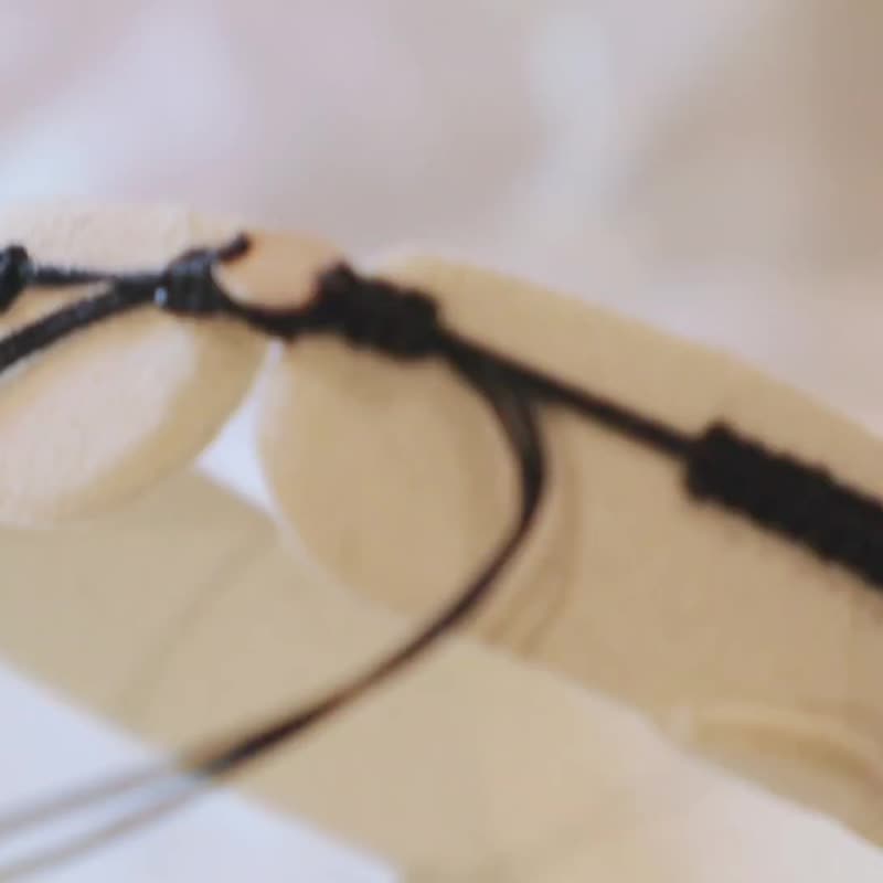 925纯银BFF Infinity -全手工编织幸运手绳。黑色。可自由调节 - 手链/手环 - 纯银 黑色