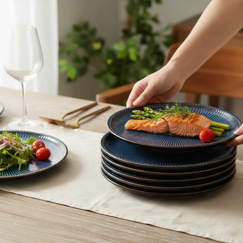 光韵盘系列 Lume Plates两色 - 盘子/餐盘/盘架 - 陶 蓝色