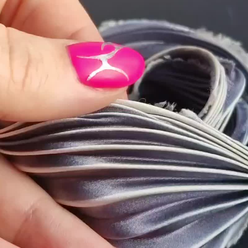 30 厘米 1/3 码纯丝织带手工天然丝绸打褶布料 - 编织/刺绣/羊毛毡/裁缝 - 丝．绢 