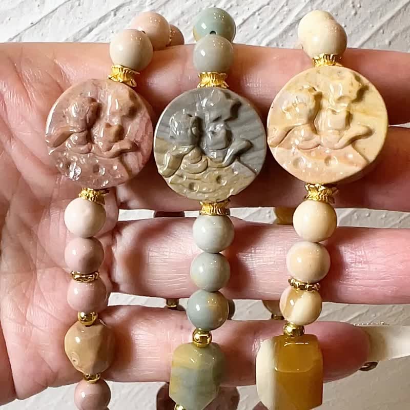 我的小王子-小王子B612星球狐狸玫瑰幻彩油画焦糖阿拉善玛瑙水晶 - 手链/手环 - 水晶 