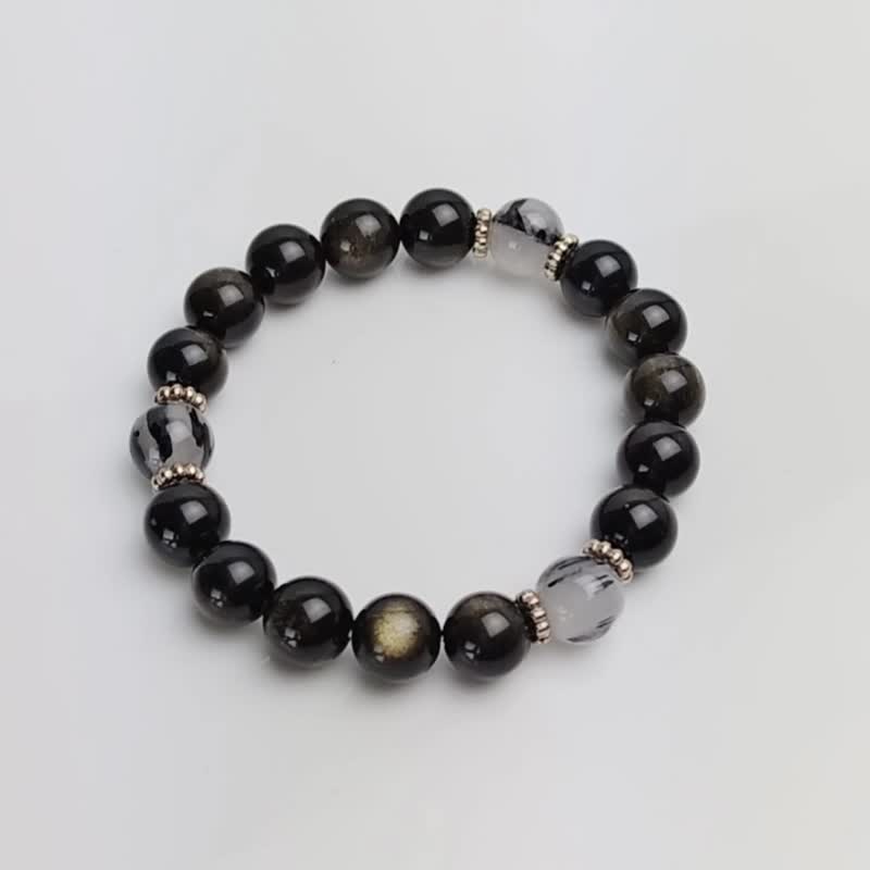 设计师经典系列 | 黑曜石手链 | 黑曜魅力 - 手链/手环 - 玉石 黑色