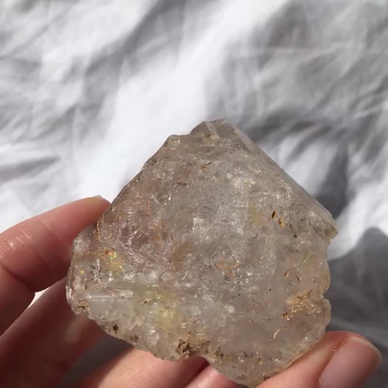 黄泥骸骨 黄泥 骨干 开窗 闪灵钻 水晶 天然矿物晶 矿石标本 矿标 - 摆饰 - 水晶 透明