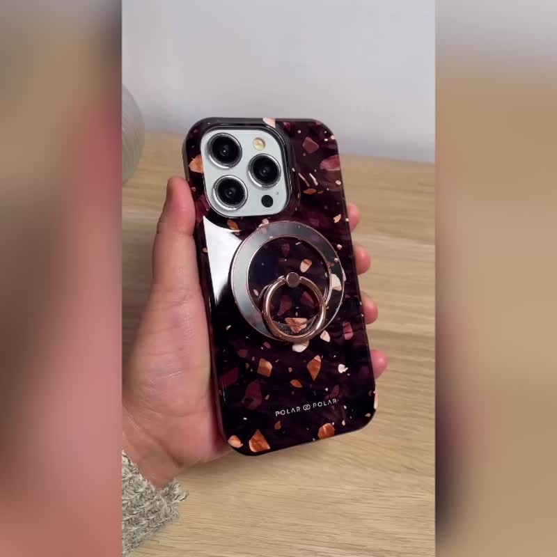 非凡水磨石 iPhone 16/15/14/13 MagSafe 手机壳 - 手机壳/手机套 - 塑料 咖啡色