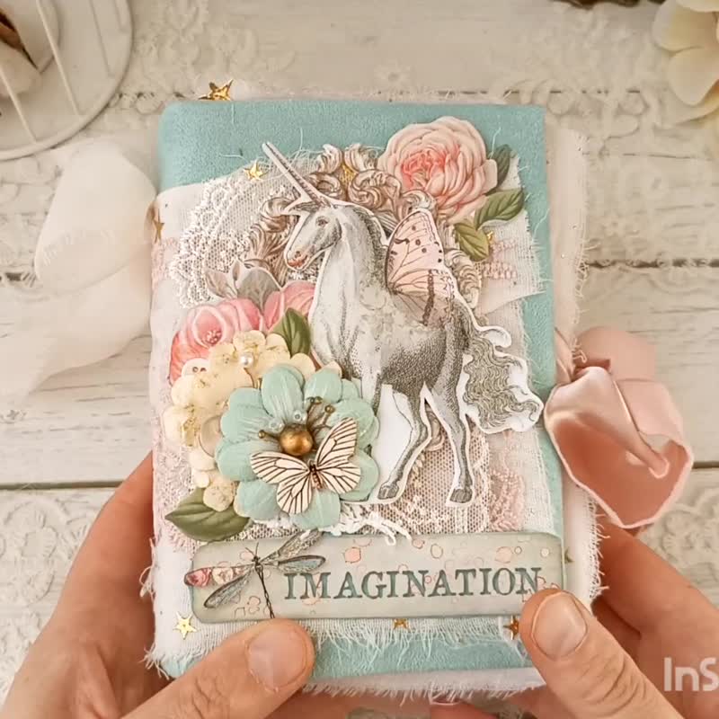 仙境独角兽杂乱期刊 手工制 空白 奇幻 彩虹 笔记本 童话风格 - 笔记本/手帐 - 纸 绿色