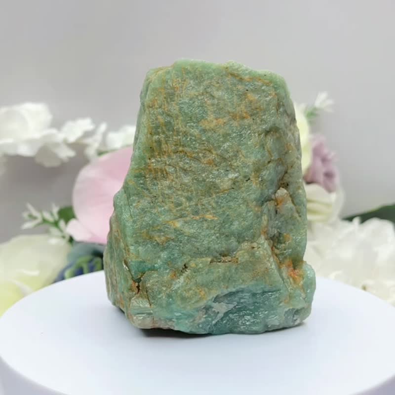 纯天然天河石四方能量原矿石 亚马逊石 原石块 原矿90*70*48mm - 摆饰 - 半宝石 绿色