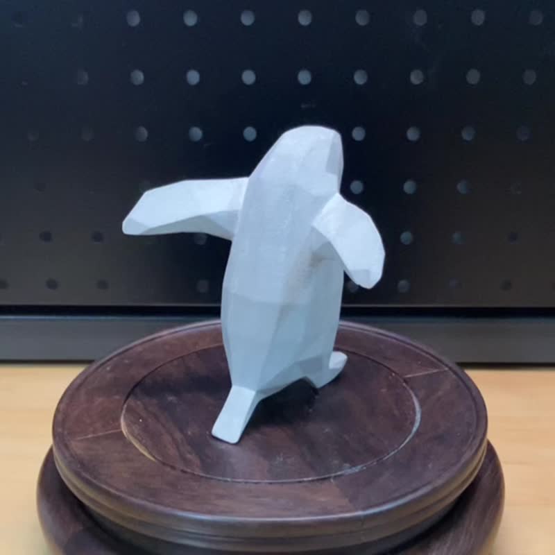 【水泥动物摆饰-企鹅】Low-poly / 清水模 / 桌上疗愈 / 送礼 - 摆饰 - 水泥 灰色