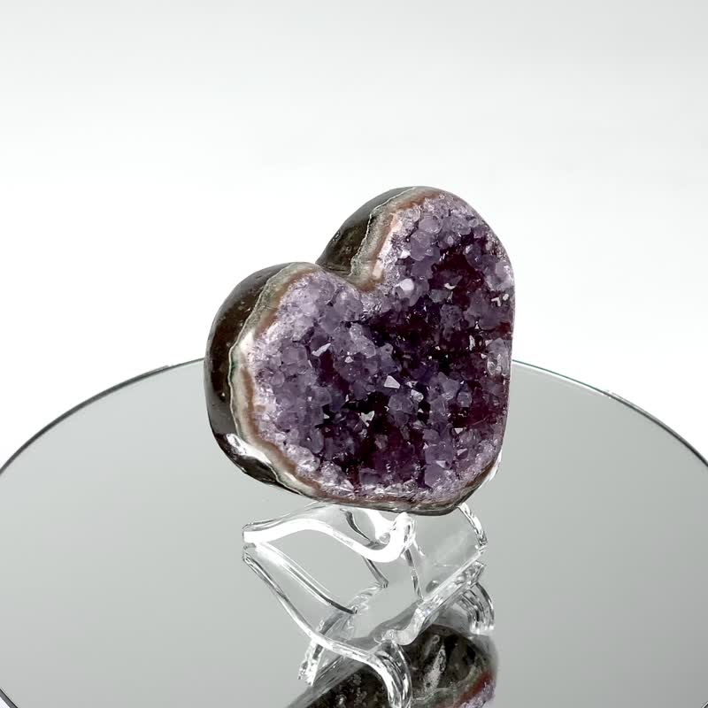 异象爱心水晶 460114  特殊二次结晶 能量更强更开运 - 摆饰 - 水晶 紫色