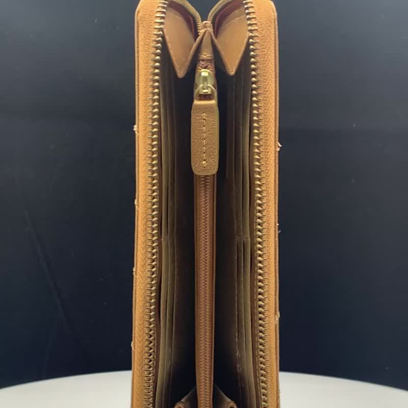 CROSS 限量1折 顶级小牛皮山形纹长夹 全新专柜展示品 - 皮夹/钱包 - 真皮 金色