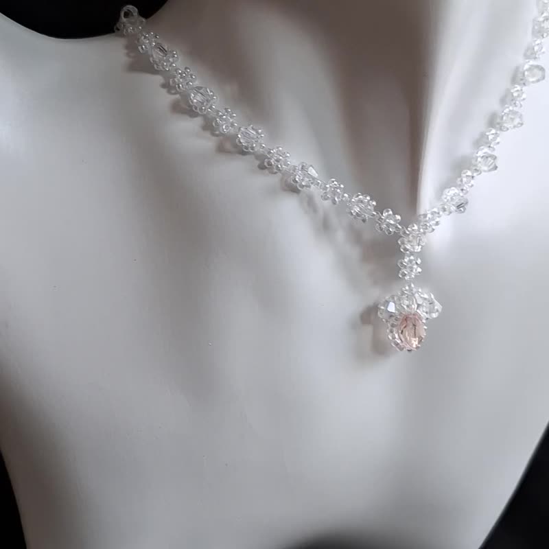 Whisper of Bud: 绽放系列 — 献给仙子的空灵缀饰 - 项链 - 玻璃 粉红色