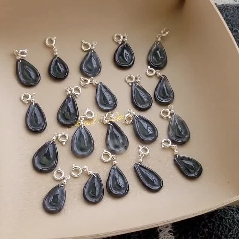 亲翠 天然翡翠 冰乌鸡黑冰葵瓜子皮绳锁骨链 吃瓜群众们 - 项链 - 玉石 多色