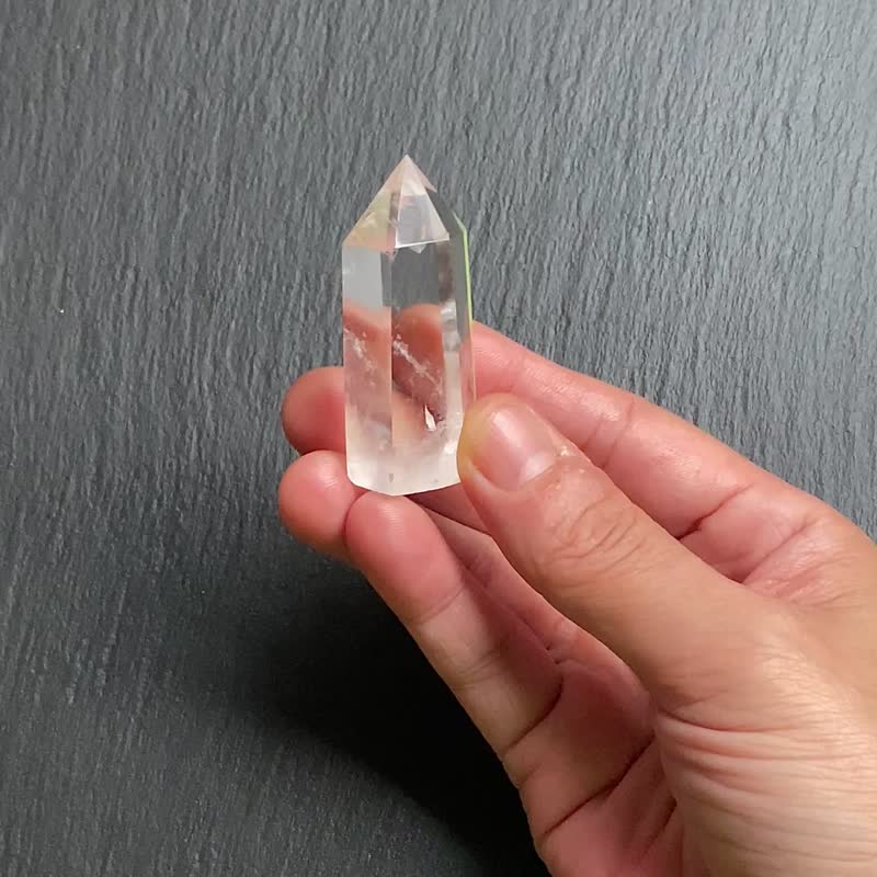 天然冰透彩虹蓝针白水晶能量柱 天使之翼 避邪挡煞 趋吉开运 - 摆饰 - 水晶 多色
