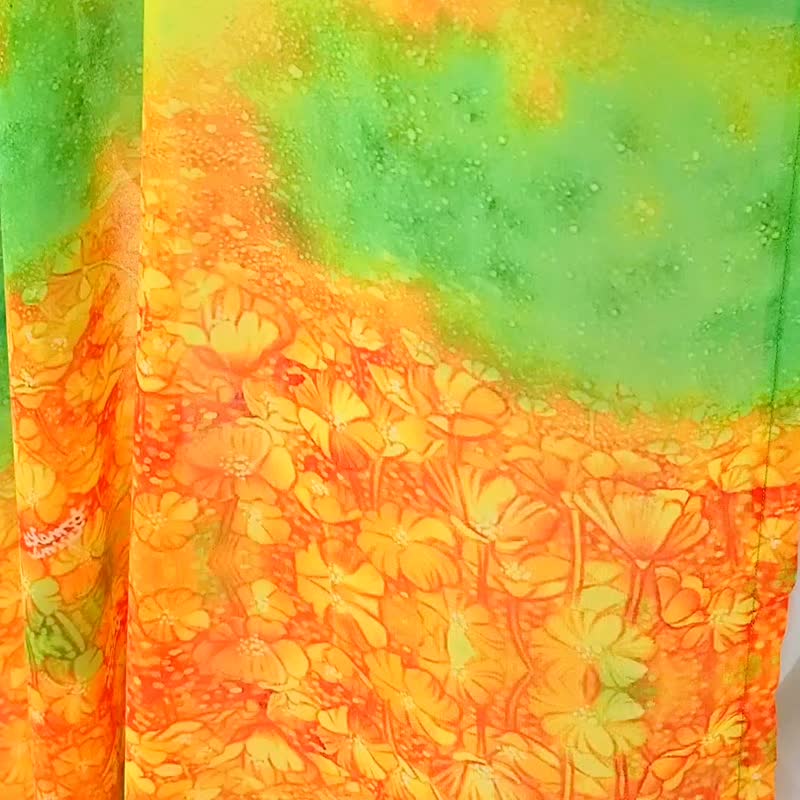 【Flower paradise】雪纺披肩 艺术丝巾 母亲节 蝴蝶 时尚 可爱 围巾 蝴蝶结 - 女装上衣 - 聚酯纤维 橘色