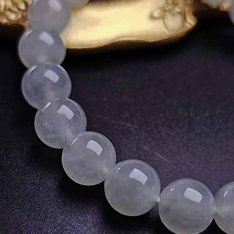 财水•净化•收藏|莫西沙冰胶白翡大卡珠|缅甸A货翡翠珠串手串 - 手链/手环 - 玉石 