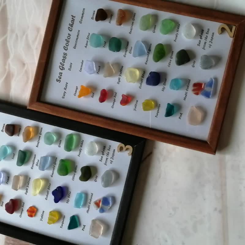 Sea glass Chart 天然海玻璃 Color chart/Natural Sea glass art /海灘玻 Gift from the sea - 墙贴/壁贴 - 玻璃 多色