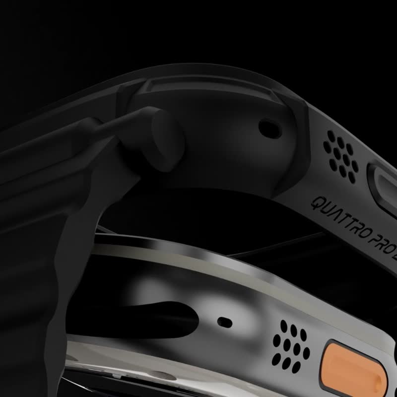 AppleWatch Ultra1/2 QuattroPro 2.0 一体成形军规表带+9H钢化膜 - 表带 - 环保材料 
