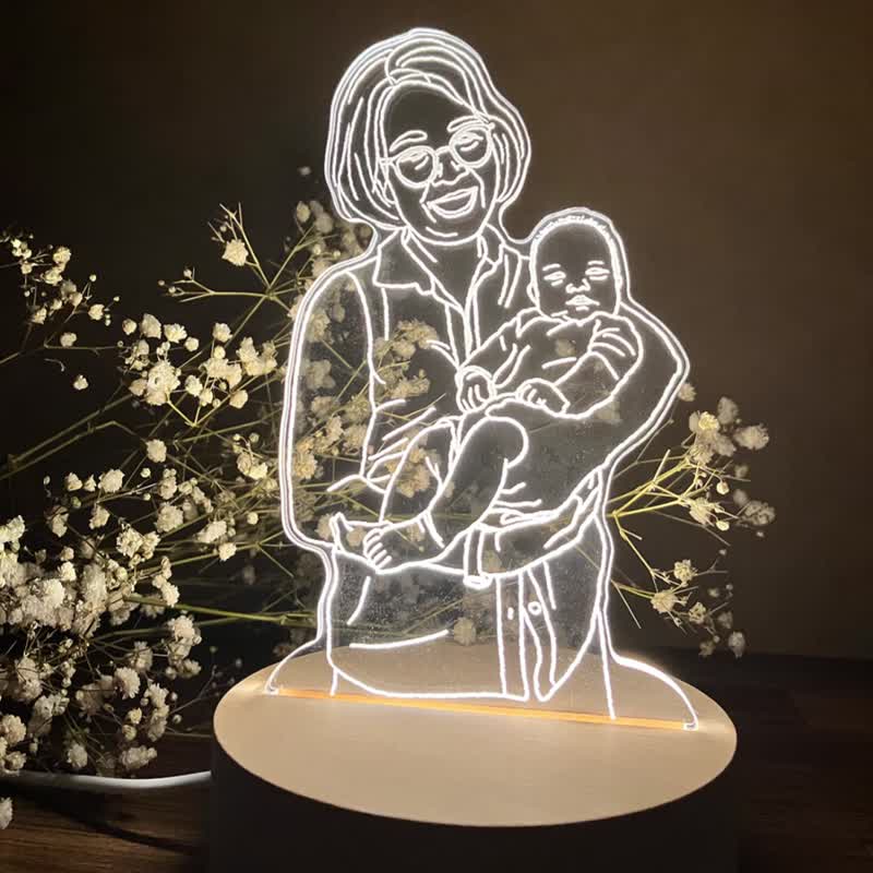 【定制小夜灯】附赠胸章与贺卡 - 毕业、生日、婚礼、满月、礼物 - 灯具/灯饰 - 压克力 