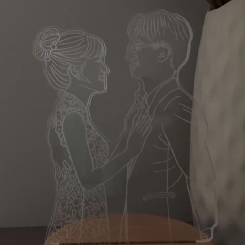 【定制小夜灯】附赠胸章与贺卡 - 毕业、生日、婚礼、满月、礼物 - 灯具/灯饰 - 压克力 