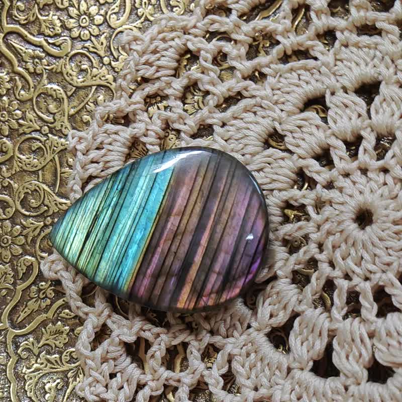 透亮幻彩拉长石|紫蓝光|幻想感|灵魂伴侣|可制成饰物 - 项链 - 水晶 