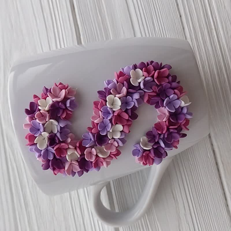 personalized name mug, initial mug, monogram mug, clay gift - 咖啡杯/马克杯 - 玻璃 多色