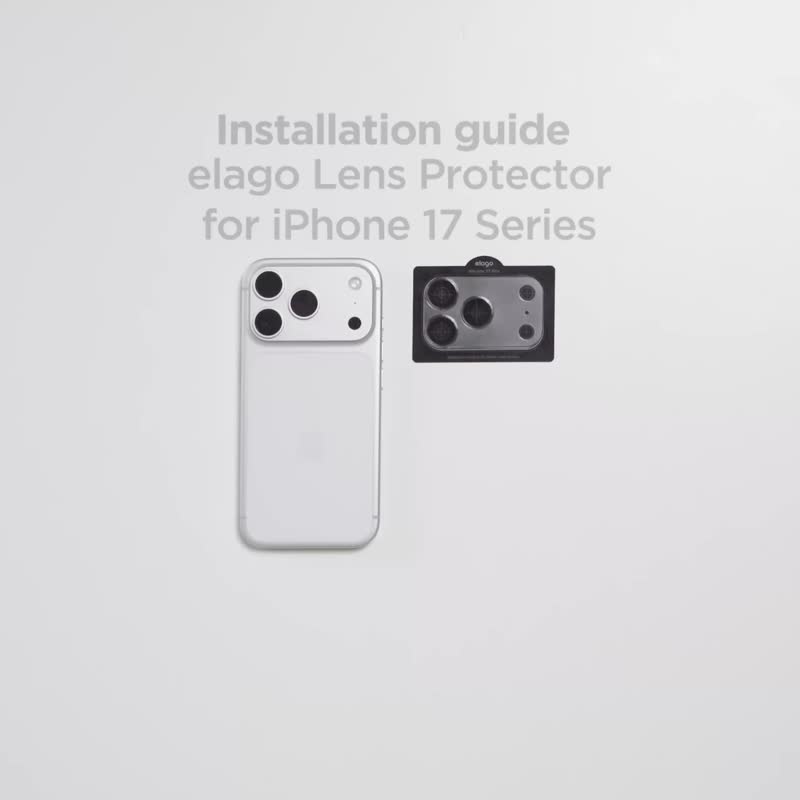elago iPhone 17 Air/Pro/Pro Max 全覆盖 9H 玻璃镜头保护贴 - 平板/电脑保护壳 - 玻璃 透明