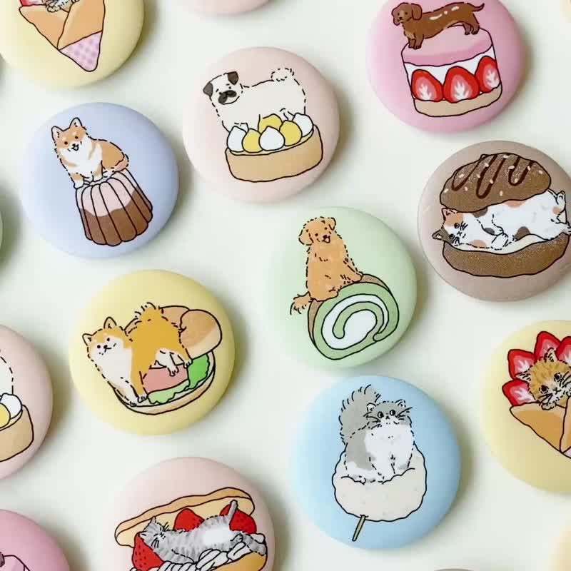 开心动物园猫猫狗狗万岁徽章/胸针/共10款图案 - 徽章/别针 - 塑料 多色