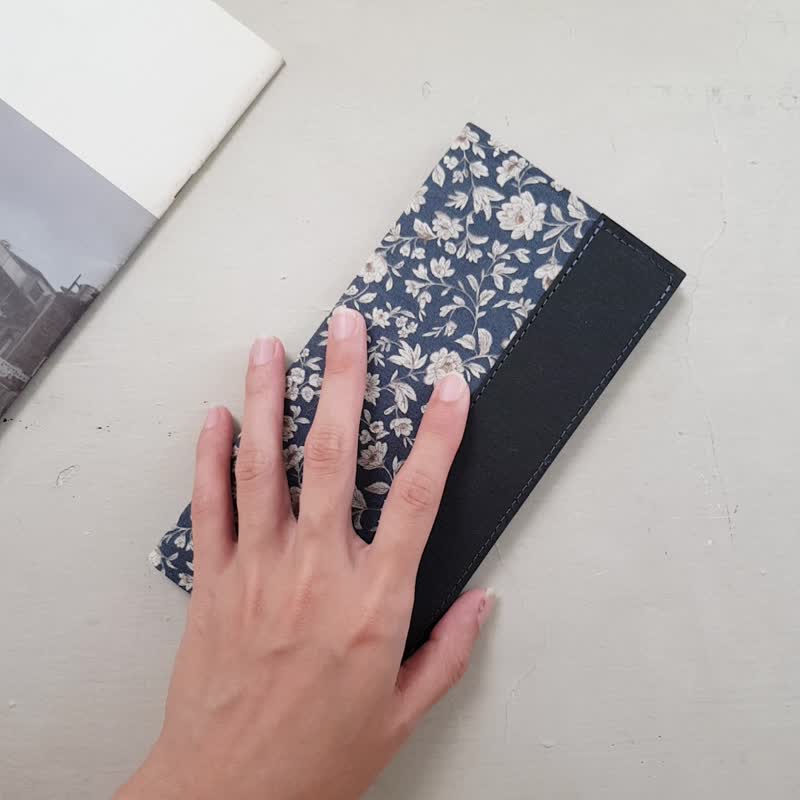 花开时刻 水洗牛皮纸夹 长夹 钱包 - 皮夹/钱包 - 纸 蓝色