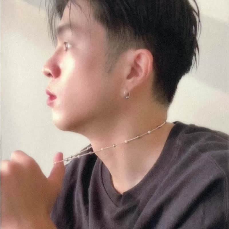 Unisex | 星冕系 - 静海 * 白珍珠 纯银 不锈钢 项链 - 手链/手环 - 纯银 银色