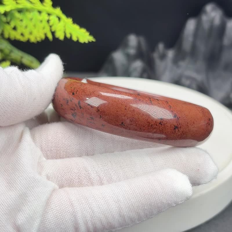 墨西哥金丝红曜石手镯 57MM 飘花 女 辟邪化煞 和谐安宁 改善气场 - 手链/手环 - 半宝石 红色