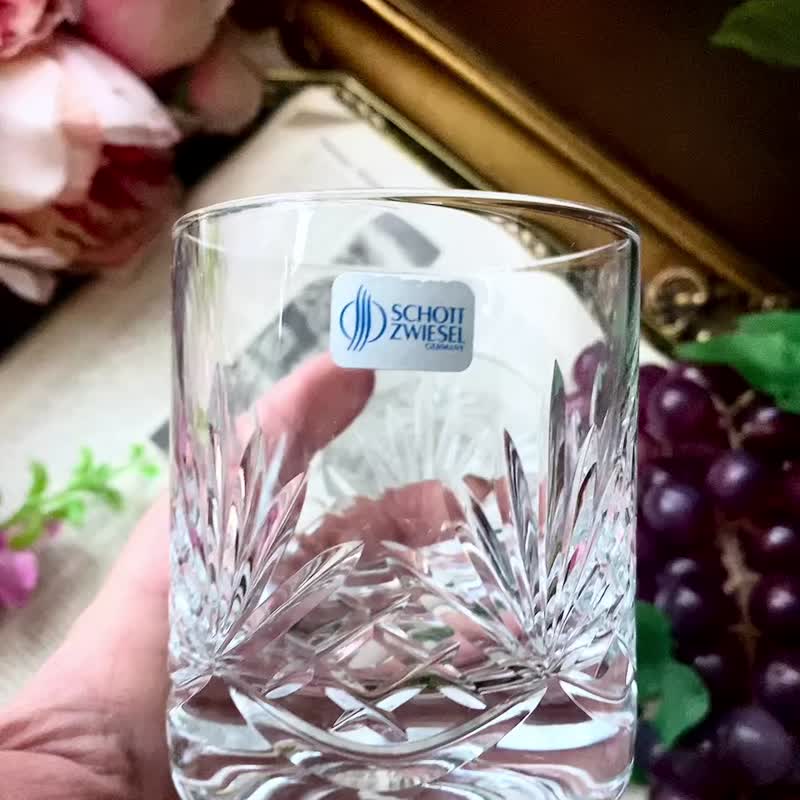 1940年代德国制水晶杯威士忌杯一对完整库存品含原装盒 - 酒杯/酒器 - 水晶 透明