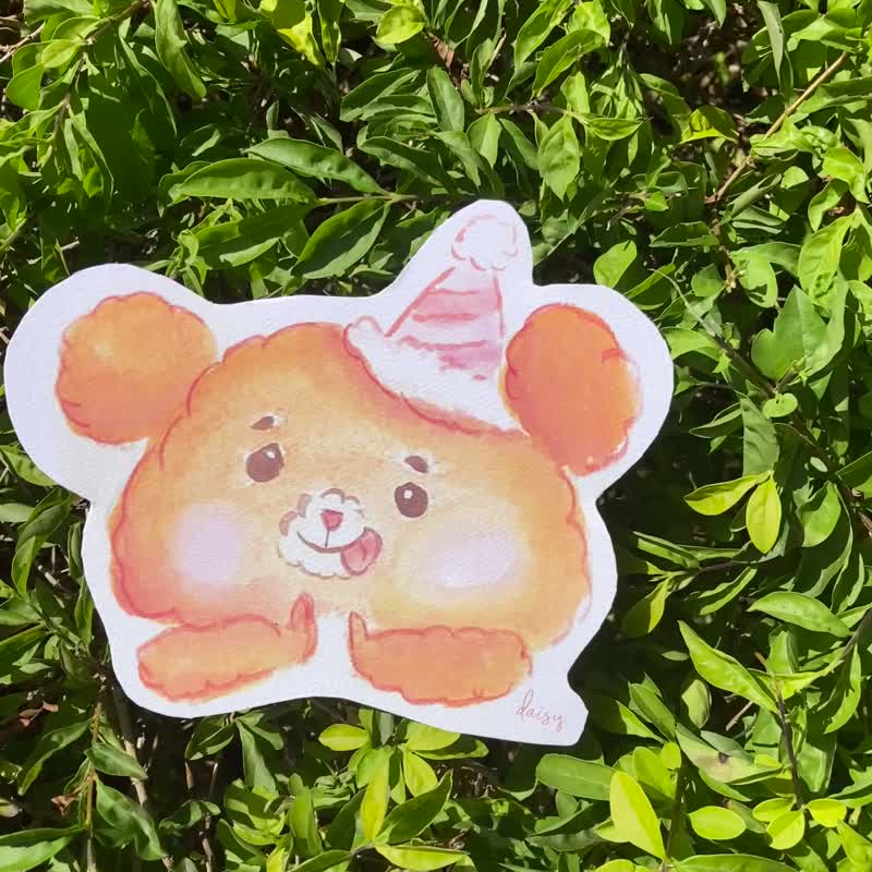 【 水彩 + 木颜色 明信片 】幸福 歪嘴 小熊 心意 蛋糕 生日 卡 - 卡片/明信片 - 纸 多色