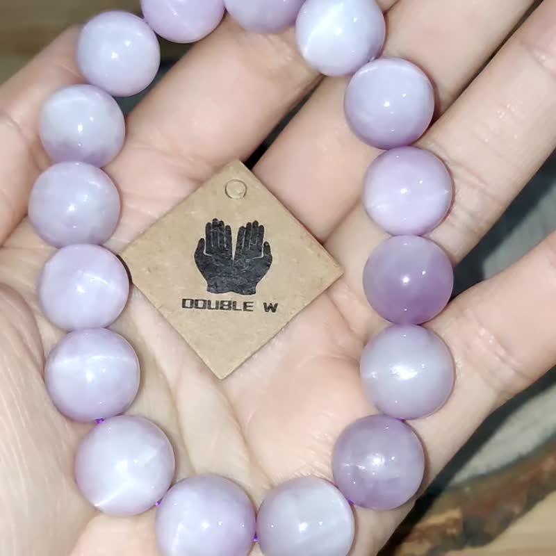 【订制品】紫锂辉石 带猫眼 水晶皇后 巴西 7mm-12mm  天然水晶 - 手链/手环 - 水晶 紫色