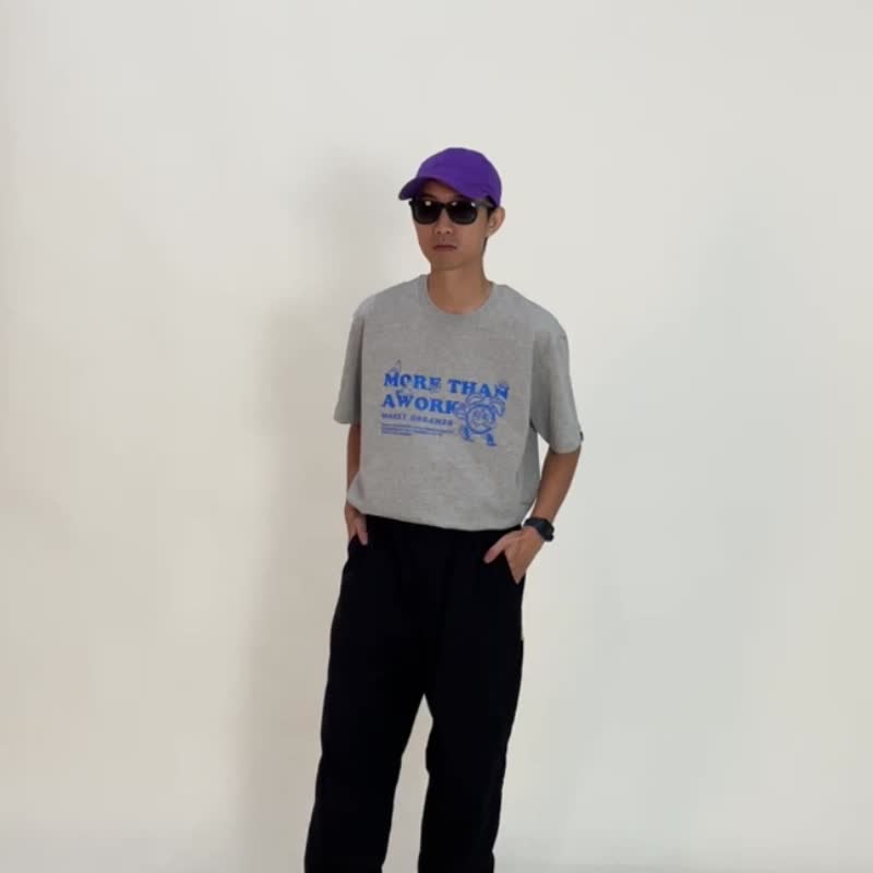 DAKYAM闹钟插画印花休闲圆领纯棉短袖T恤 - 男装上衣/T 恤 - 棉 