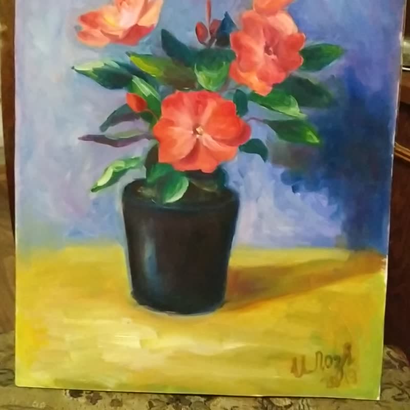 红色花朵画原创艺术花卉油画静物艺术品 - 海报/装饰画/版画 - 其他材质 多色