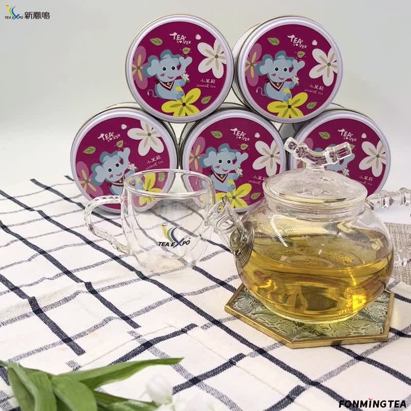 【茉莉花香】小茉莉青茶 原片茶叶风味茶 文创手绘设计茶叶礼盒 - 茶 - 其他材质 