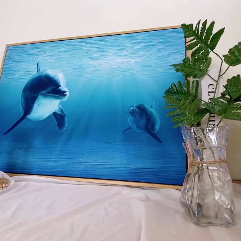 海豚 • 微笑的力量- 海豚/大自然/海洋/海洋生物/室内摆设/清新/ - 海报/装饰画/版画 - 其他材质 多色