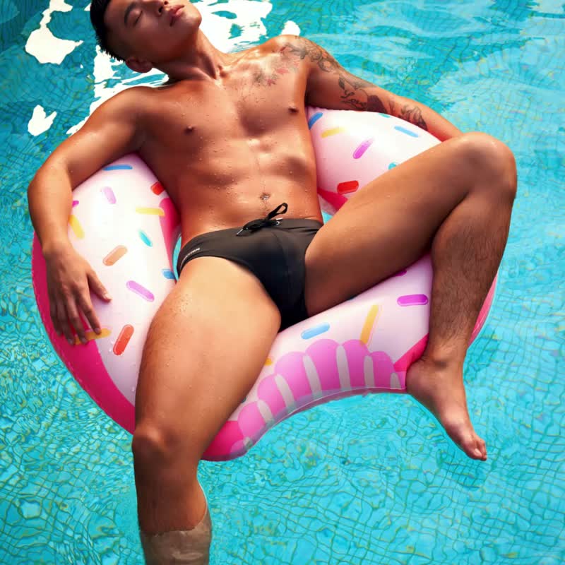 AttentionWear湿控系列三角泳裤【黑色网眼】│ATTENTION 游泳 - 男装泳裤 - 聚酯纤维 黑色