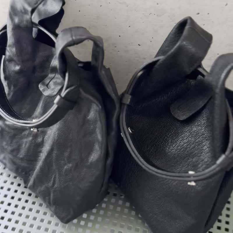 Usual Bag S_Black_Genuine leather_ 托特包 - 手提包/手提袋 - 真皮 黑色