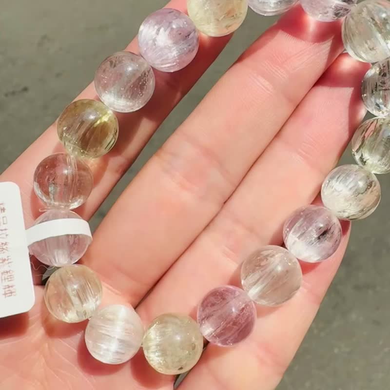精品萤光星闪拉丝双色紫锂辉10.8-11.3mm41.18g提高睡眠缓解焦虑 - 手链/手环 - 水晶 紫色