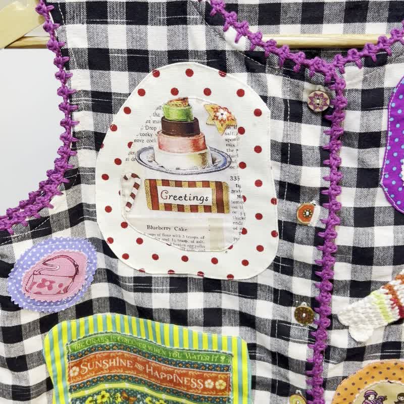 【Size L】 奇幻拼布格纹外套 - 女装上衣 - 棉．麻 多色