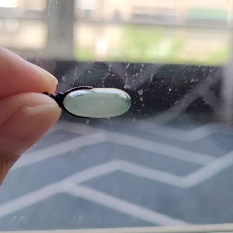 【亲翠】天然翡翠 冰润娇底飘花带金胎记平安扣 极简项链 - 项链 - 玉石 多色