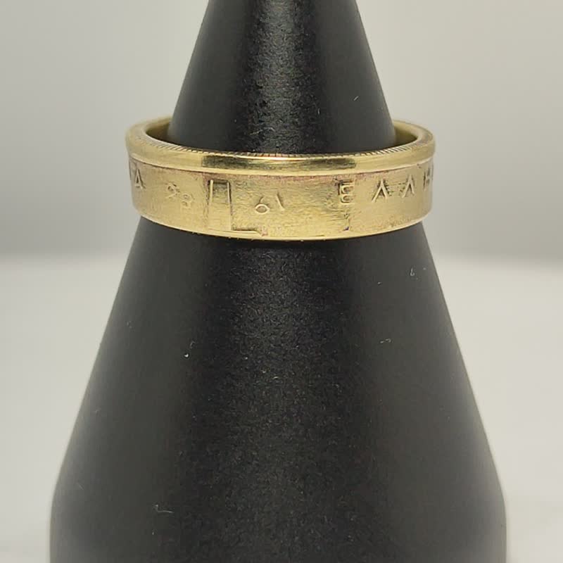 Greece Coin Ring 1 drachma 1986 coin rings for men coin rings for women mens - 戒指 - 其他金属 