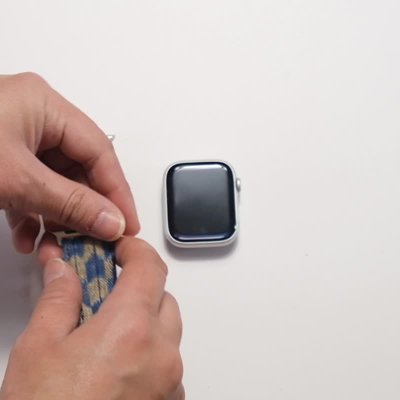 EPUL手工制作日本复古布料适用苹果iwatch5678ultra智能手表带se - 表带 - 棉 