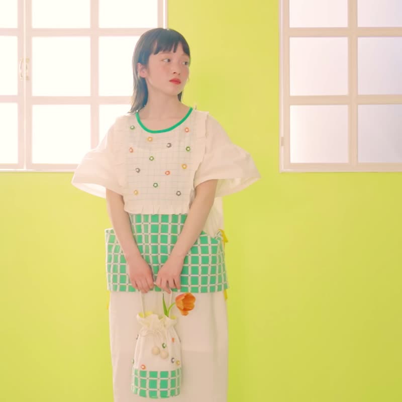 Flower Hill Dress - GREEN【花山连衣裙】 - 洋装/连衣裙 - 棉 绿色