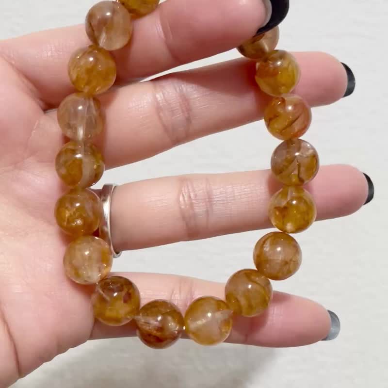 富贵招财 缺金必买【日金织光 黄胶花手串】闪耀金黄/一物一拍 - 手链/手环 - 水晶 黄色