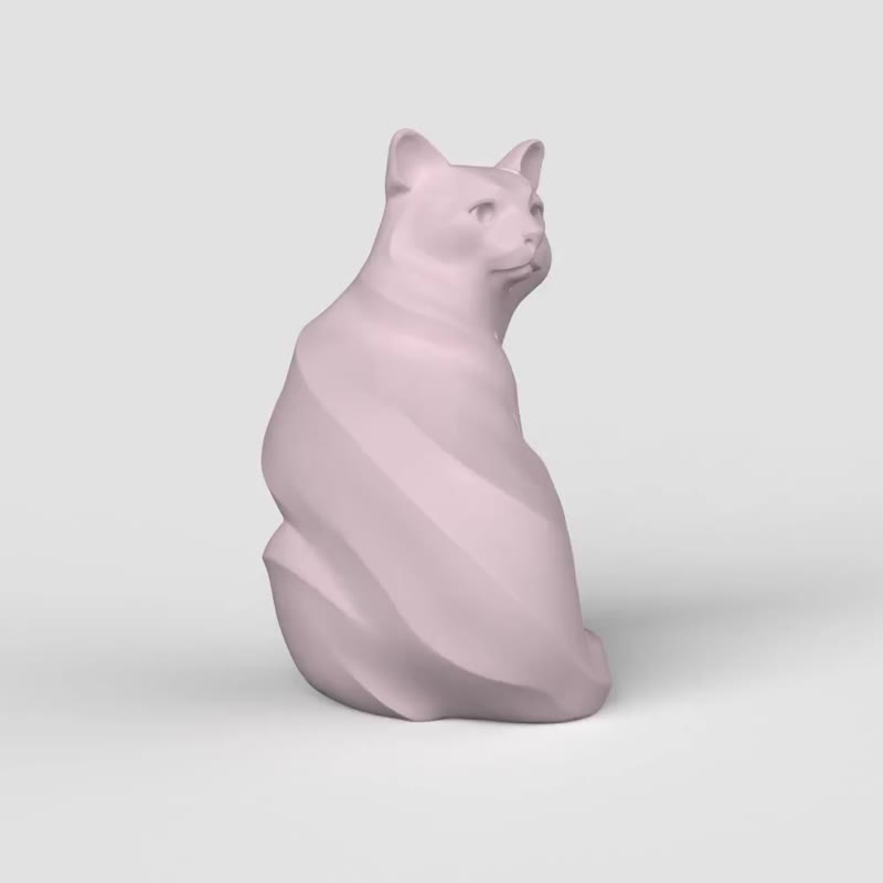 三维模型STL CNC Router文件 3dprintable Statuette Sitting Cat - 其他数码设计 - 其他材质 