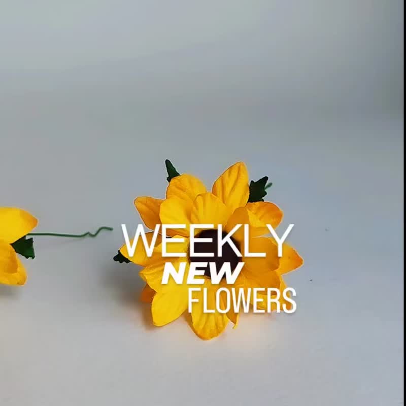 Paper Flower, 25 pieces DIY small daisy flower size 6.00 cm., yellow color - 其他 - 纸 黄色