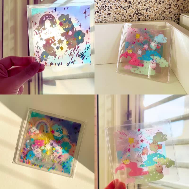 第五泛音系列 三款插画轻薄压克力透卡 - 卡片/明信片 - 压克力 多色
