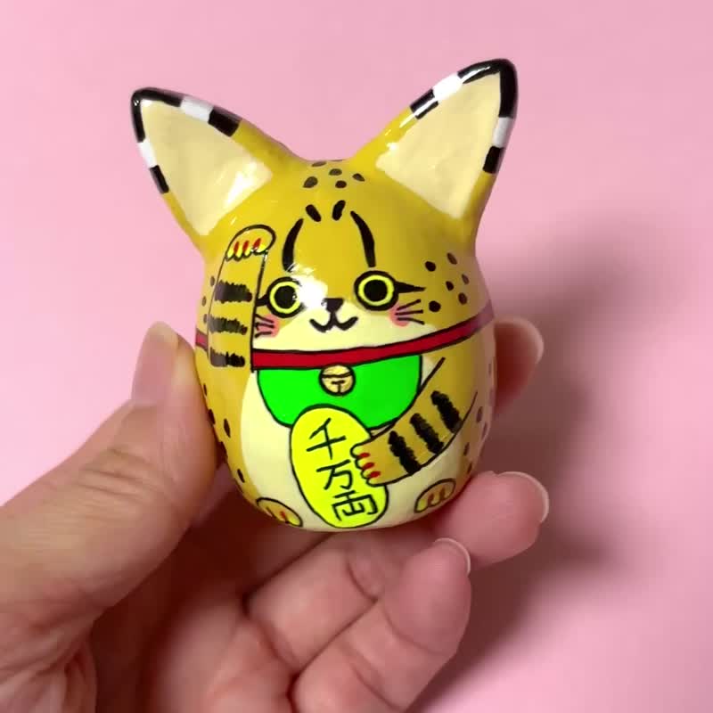 招财猫【大】薮猫 - 摆饰 - 粘土 咖啡色
